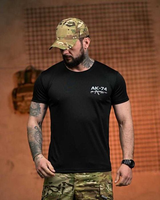 Тактична футболка AK-74 Coolmax чорна Без передоплати