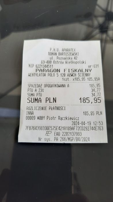 Wentylator Dospel AŻWCH Polo5