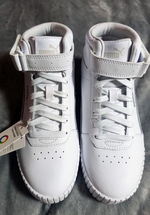 Sneakersy Puma Carina Mid Jr białe