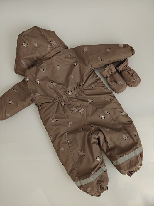 Kombinezon rękawiczki  h&m 86 brązowy pieski