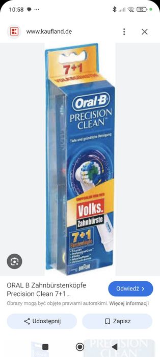 NA LEWARA końcówki Oral-B Precision Clean oryginalne NOWE 8 szt