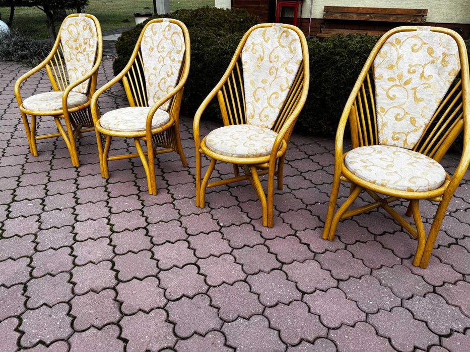 Fotel rattanowy wiklina krzesło ogrodowy leżak fotelik ławka stolik