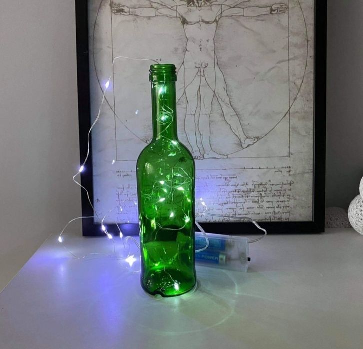 Butelka lampka lampion oświetlenie zieleń retro vintage lampki NOWA