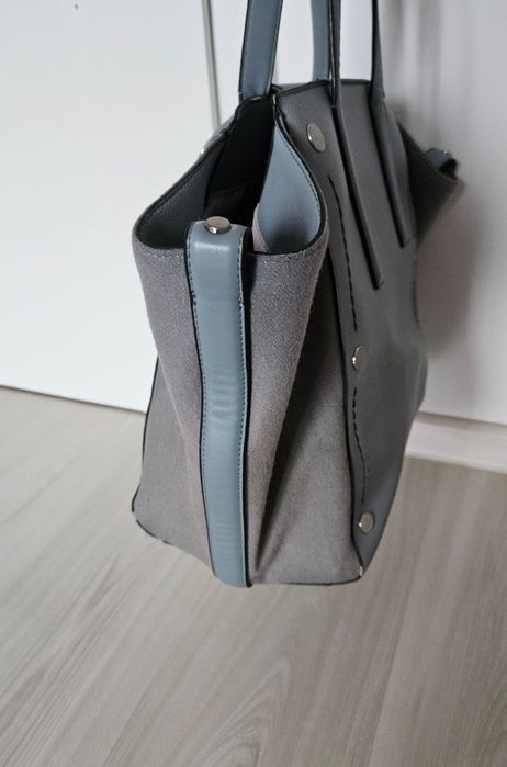 Torba ck torebka Calvin klein shoper szoper niebieska Szara szoperka