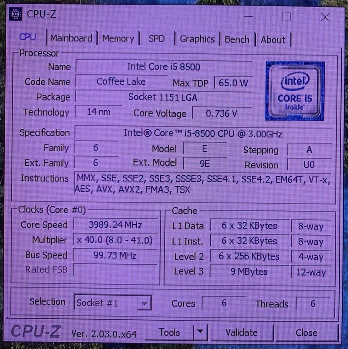 ПК на i5 8500/asus h310i/ddr4 8gb/ssd m2 256gb