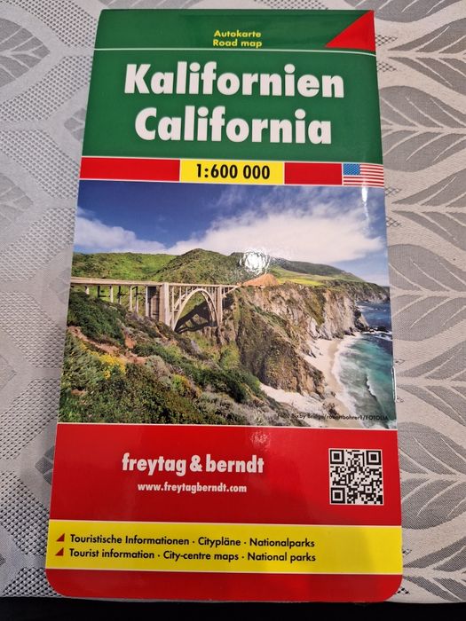 Mapa Kalifornia USA 1:600 000