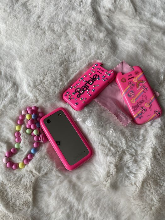 Рожевий розовый телефон Барбі Barbie phone з чохлами