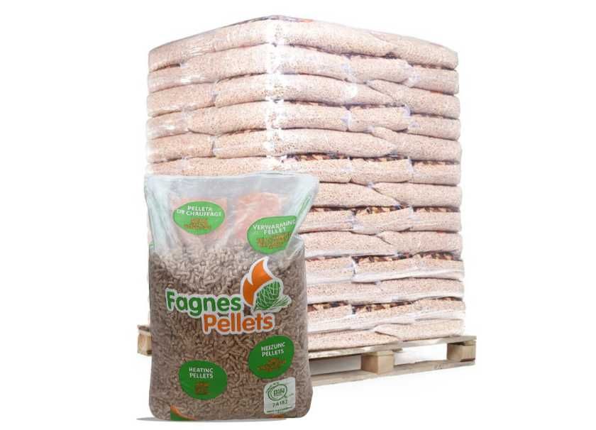 Pellet sosnowy A1 DIN Plus FAGNES Premium pellet belgijski certyfikat 6mm tani pellet z dostawą