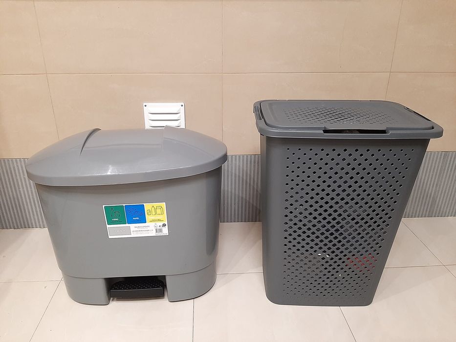 Caixote reciclagem + cesto roupa suja