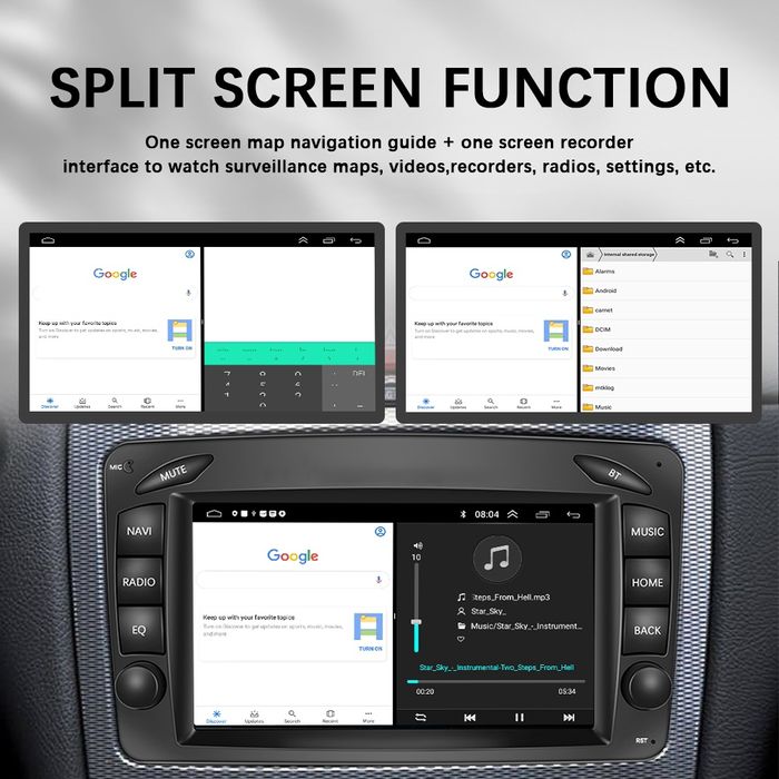 Auto Rádio Android 13 2din Mercedes W203/209/210 GPS Navi WiFi M-Link