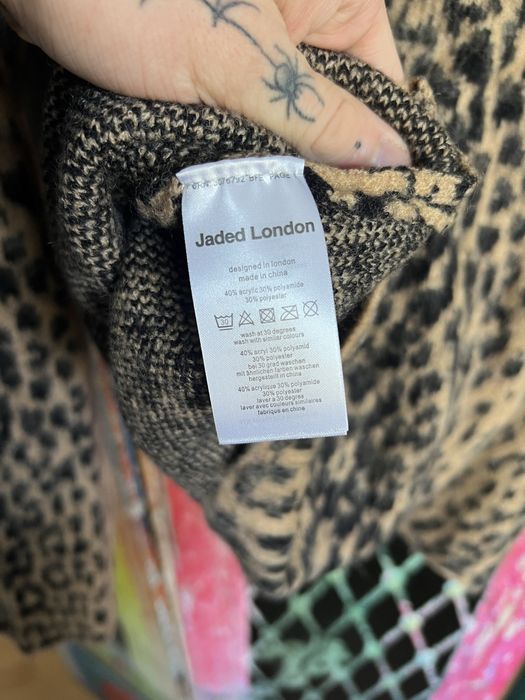 Uniseks panterkowy sweter kardigan Multi Leopard Cardigan Jaded London