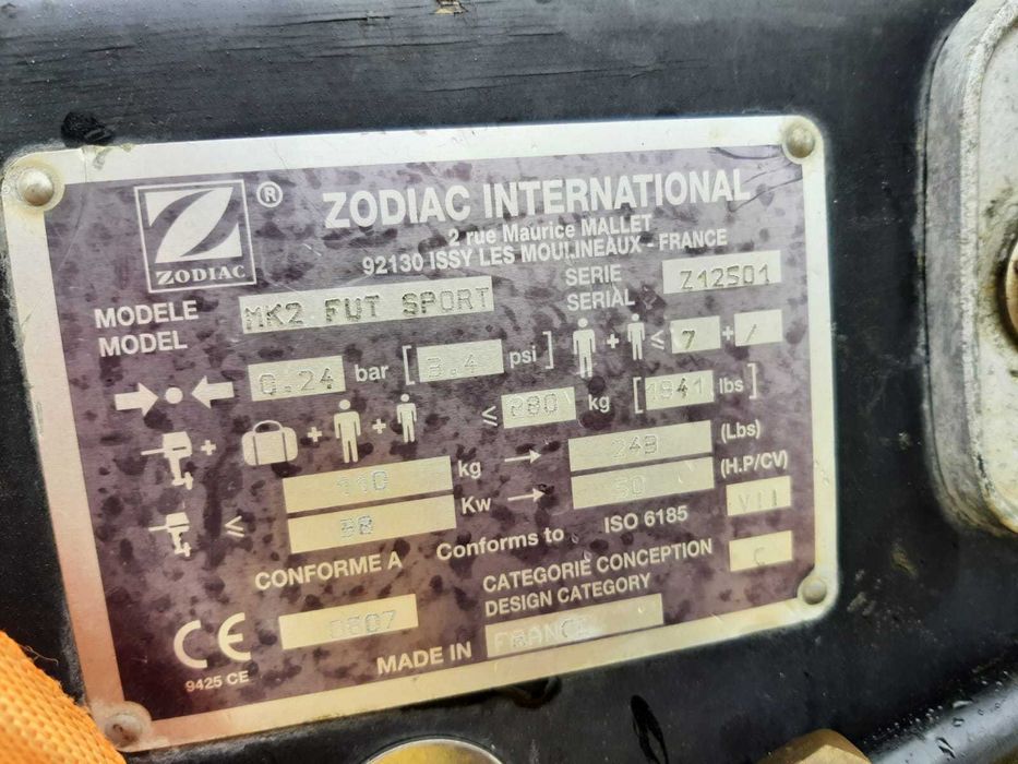 ponton Zodiac MK2 Fut Sport łódż motorowa