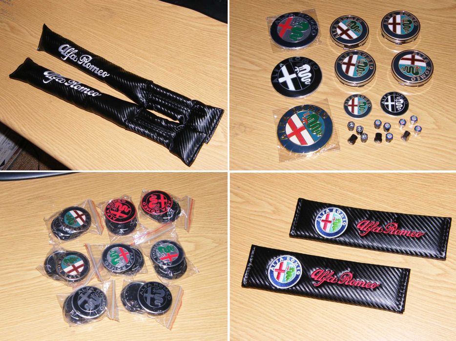 Símbolos ALFA ROMEO | Centros jante | Almofadas | Punhos velocidades