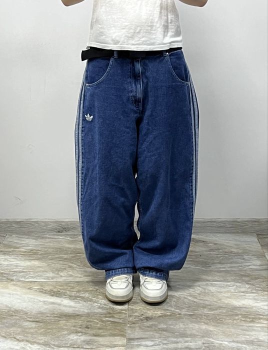 Нові широкі джинси Adidas Baggy jeans three stripes широкие джинсы адидас бегги Y-3