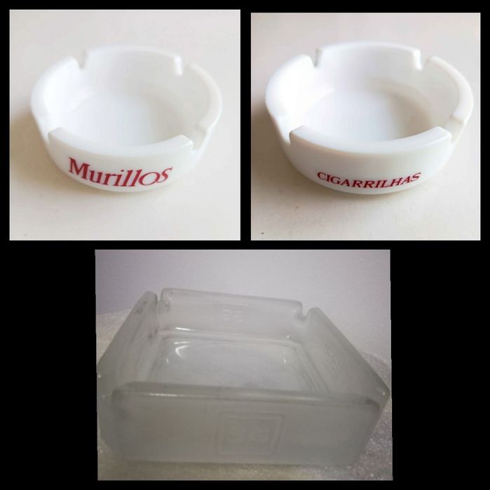 Conjunto de 2 Cinzeiros marcas de tabaco SG e Murillos