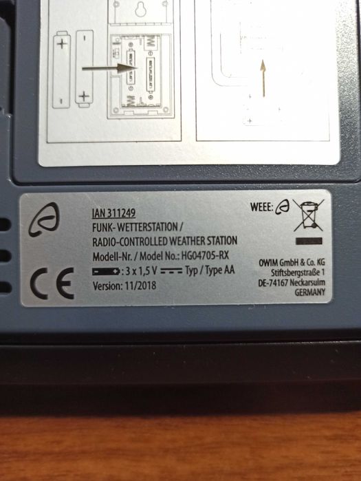 Метеостанція AURIOL IAN 311249 Автонаведення часу! З Німеччини