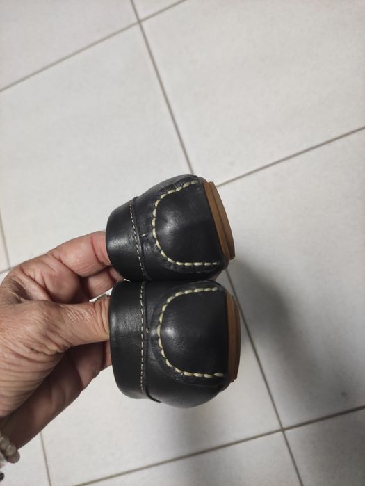Mocassins em pele genuína azuis, em ótimo estado, T 37