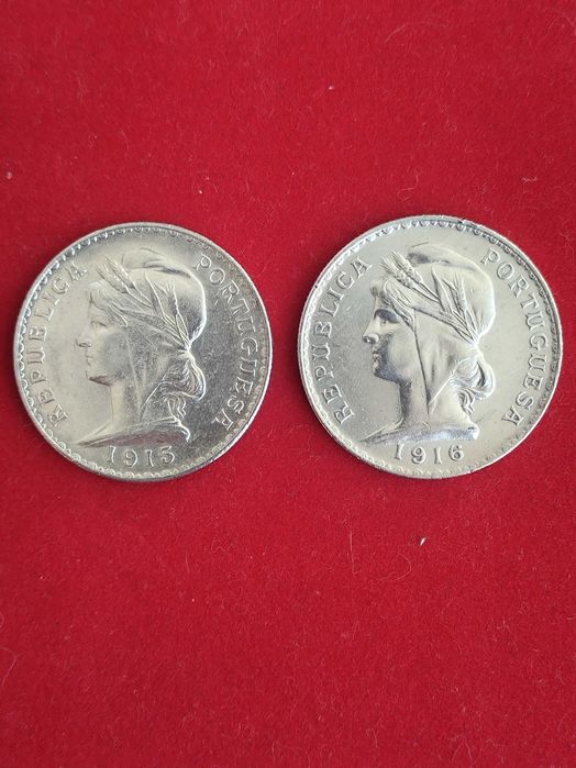 Três Moedas de 1$00 República Portuguesa 1910/15/16