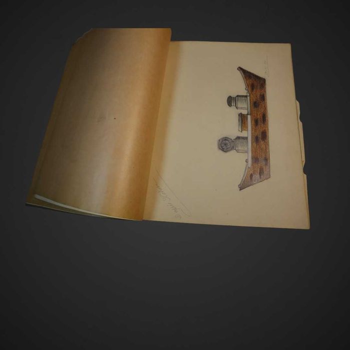 Stary szkicownik papierowy z rysunkami 1921-22 J5/121554