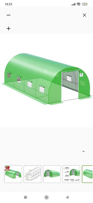 Tunel Foliowy 3x6x2 - 18m2 Zielony