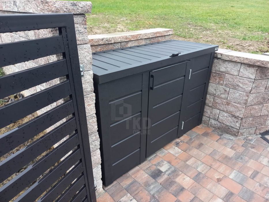 Zabudowa Koszy Na Śmieci Wiata Obudowa 177X65X110 Cm 3X120L Tkd331