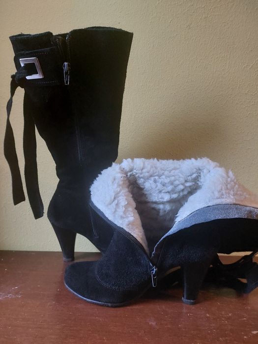 Сапоги замшеві зимові