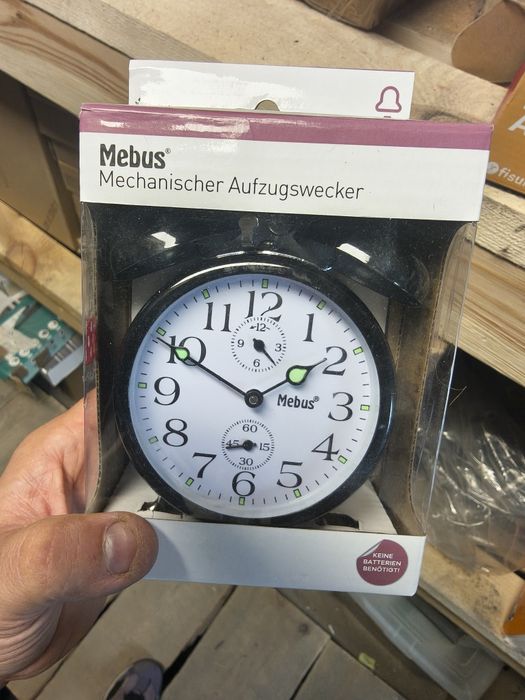 Budzik mechaniczny Mebus klasyczny retro bez baterii z dzwonkami