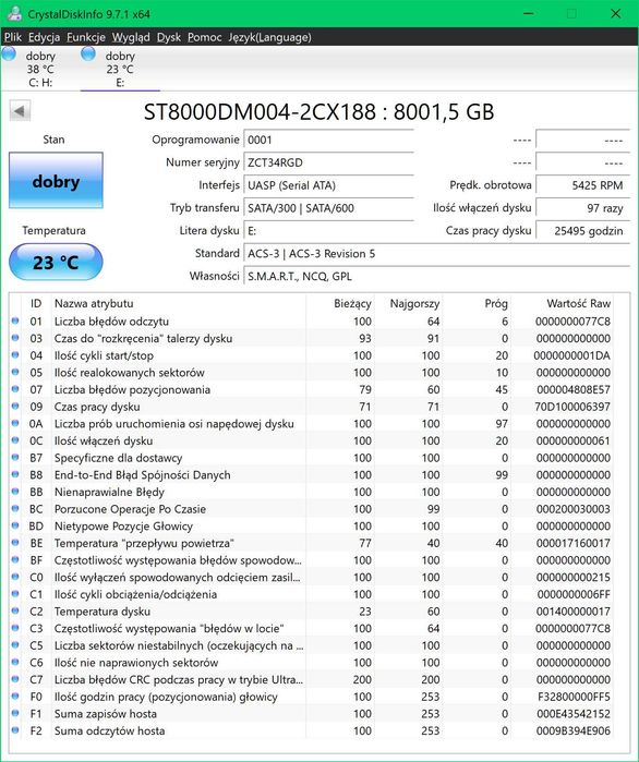 HDD #H18 - 8TB Seagate Backup Plus Hub USB - używany