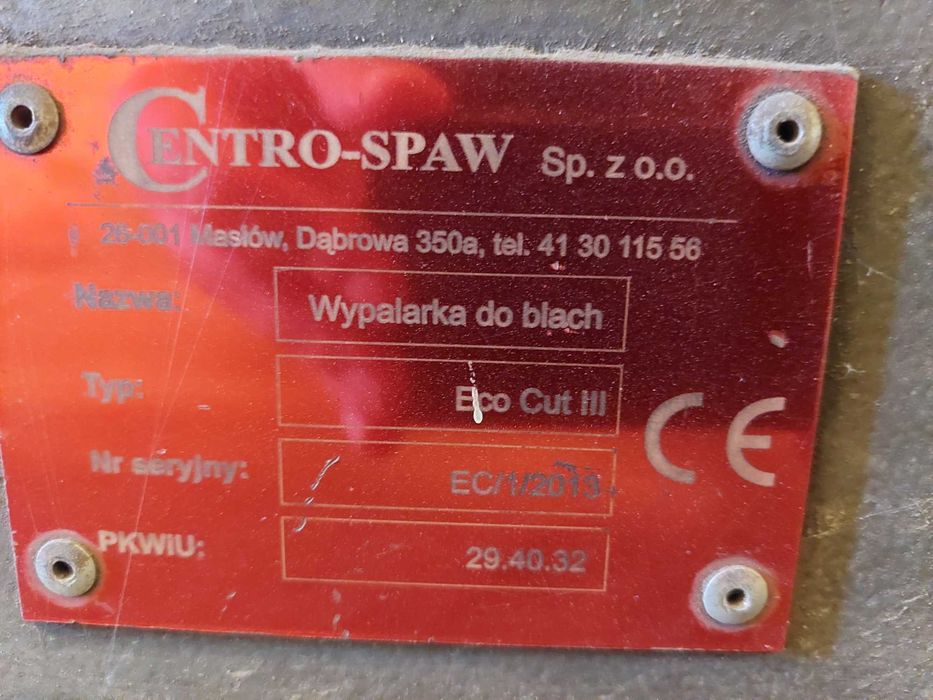 Wypalarka plazmowa CNC CentroSpaw EcoCut III