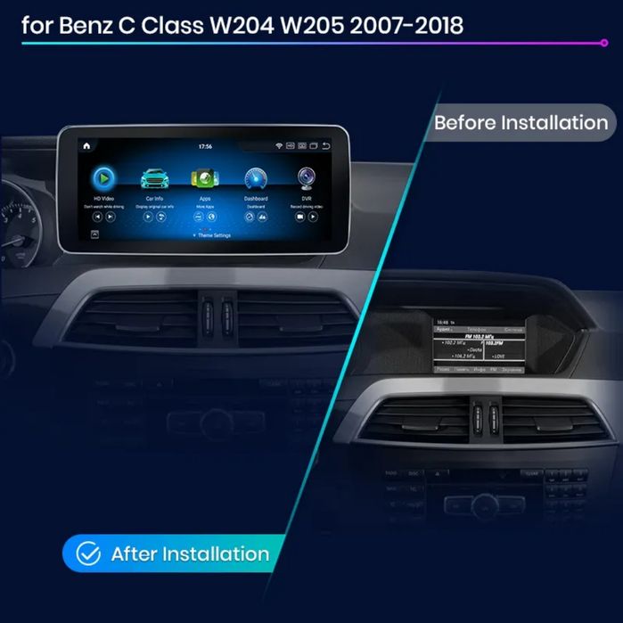 Rádio Android Mercedes W204 GLC Classe V 8/256GB Carplay GPS WiFi NOVO