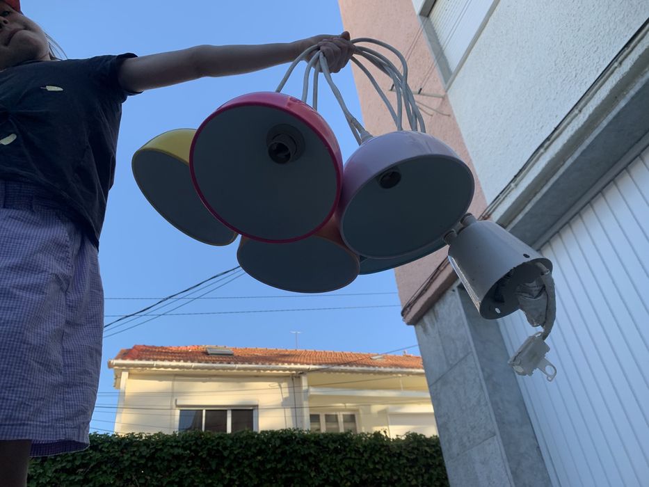 Candeeiro metálico colorido