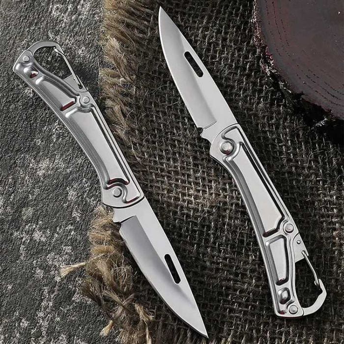 Scyzoryk Kieszonkowy 16cm Składany Nożyk z Klipsem Chromowy Breloczek