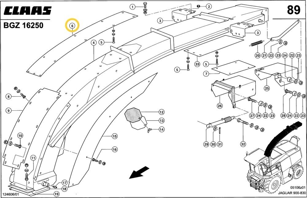 Blacha ścieralna wkład rury rura komina tunelu CLAAS JAGUAR 820-980