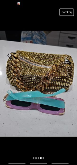 Hit torebka damska złota blink bling cykorie gold silver lub czarna
