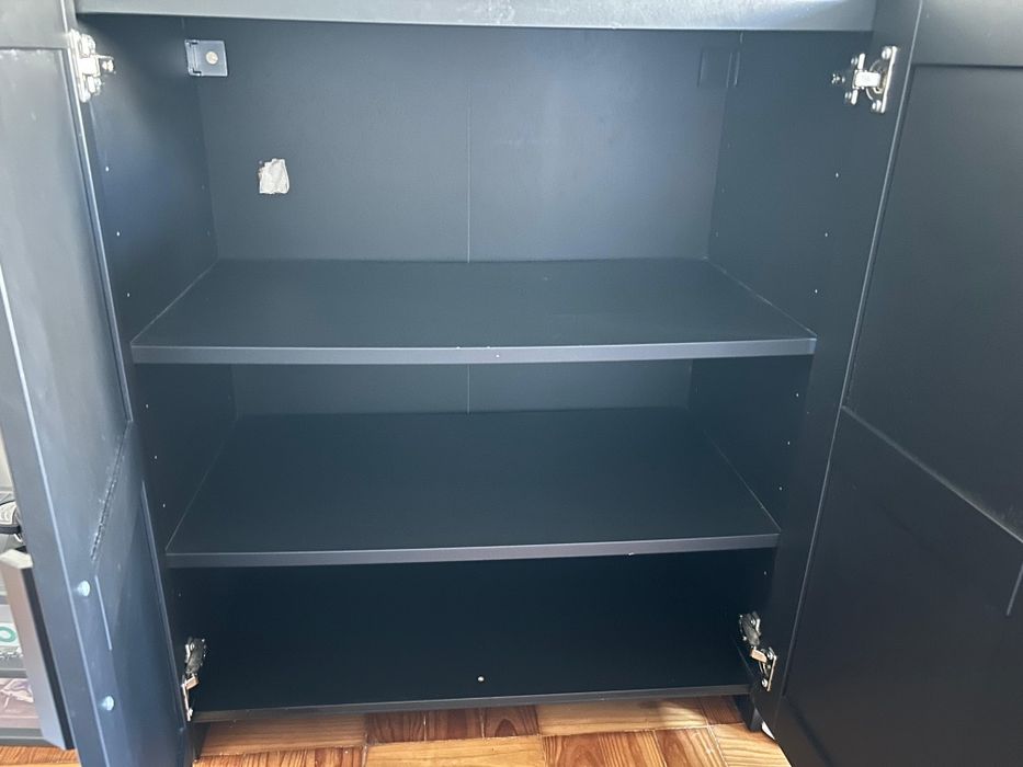 BRIMNES Armário c/portas, preto