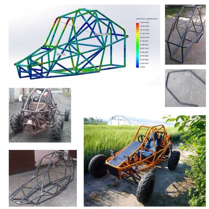 Projektowanie konstrukcji w Solidworks, analiza MES oraz usługi spawalnicze.