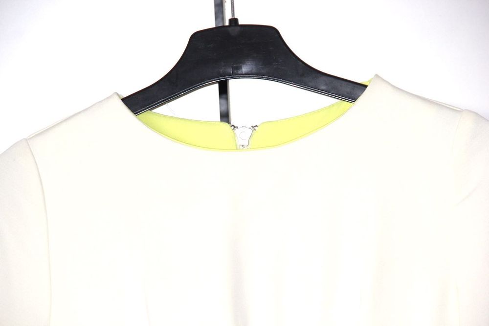 yoshe biała ecru sukienka 36 s żółtą 34 xs ślub ślubna suknia