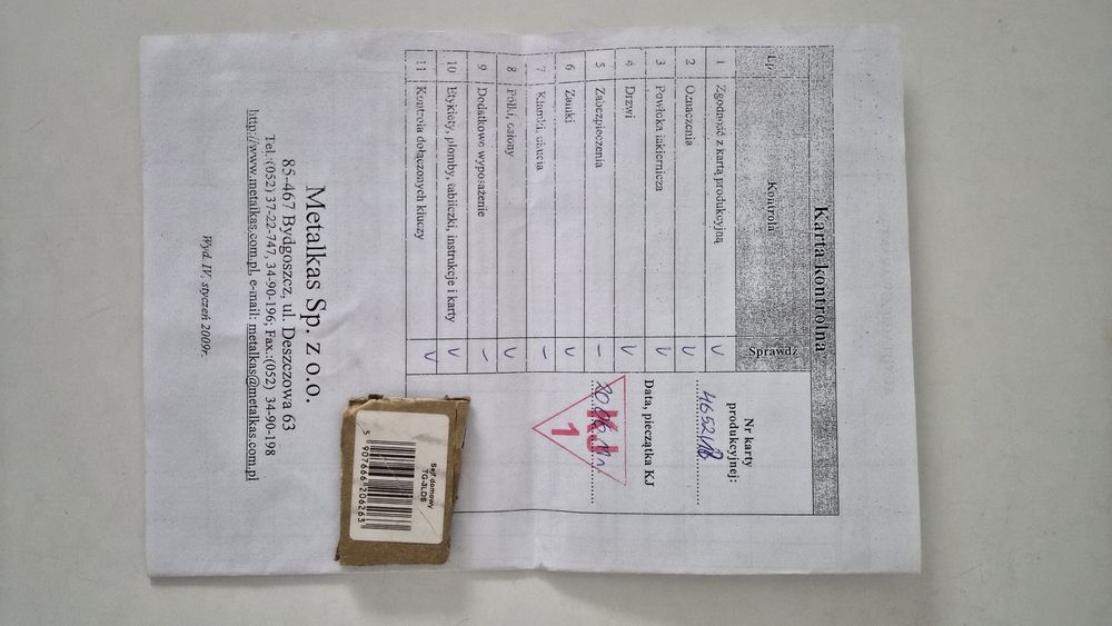 Sejf na klucz metalowy jednoplaszczowy