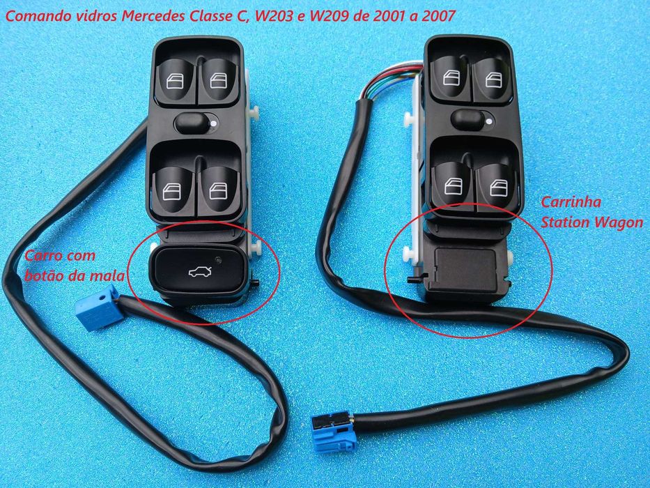 Comando botão vidros Mercedes W209 e W203 Classe C  2001-2007  NOVO