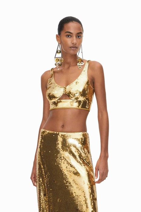 Золотий елегантний топ Rabanne H&M з блискітками R. L