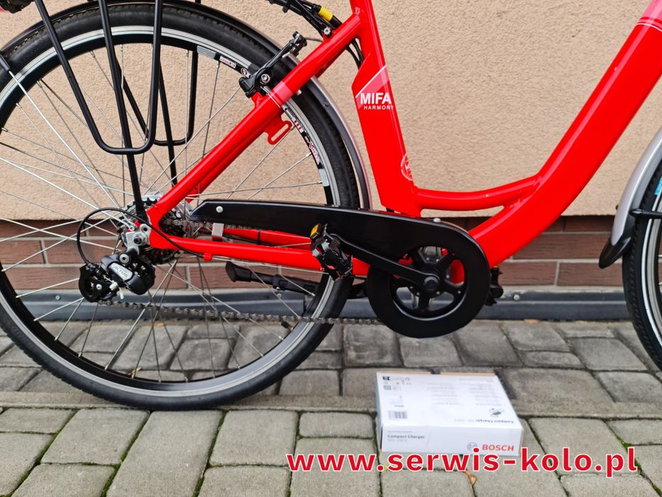 Rower elektryczny damski damka MIFA koła 28 SHIMANO ALTUS aluminium