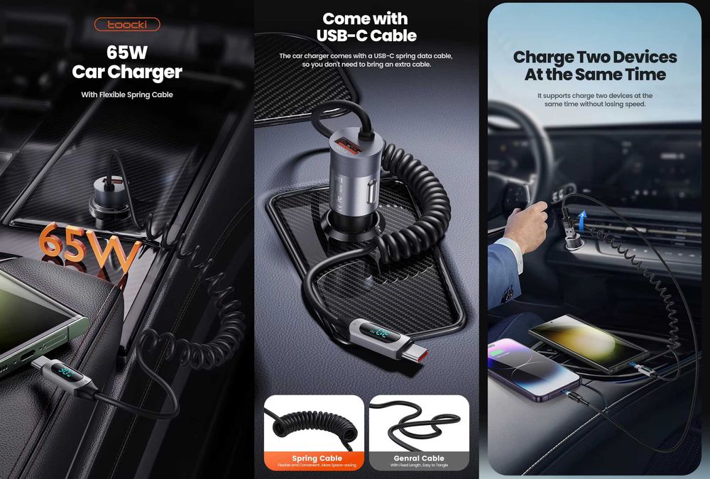 Автомобільні зарядні пристрої TOOCKI 33W/45W/48W/50W/65W