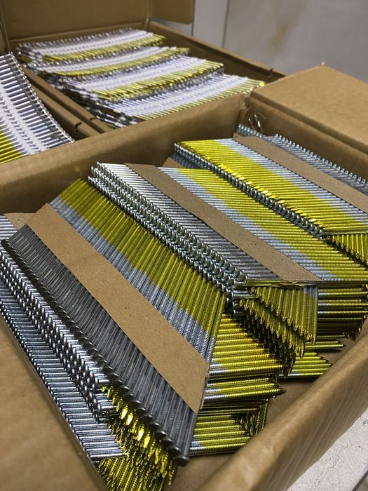 Цвях під нейлер 50/60/75/90мм в асортименті кут 21-30/34 пластик/папір