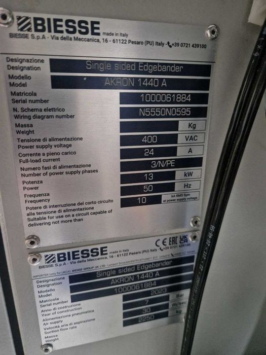 Okleiniarka BIESSE MOD. AKRON 1440-A 2025 r.