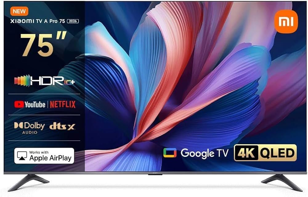 Google TV Xiaomi A PRO 2026 75" QLED UHD 4k Dolby NOVA 2 ANOS GARANTIA + oferta suporte parede + leds