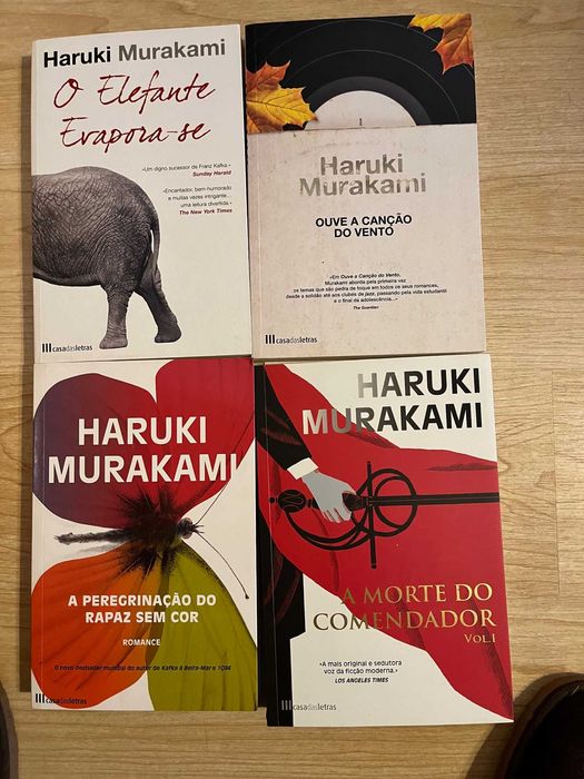 Murakami e Saramago, livros vários.