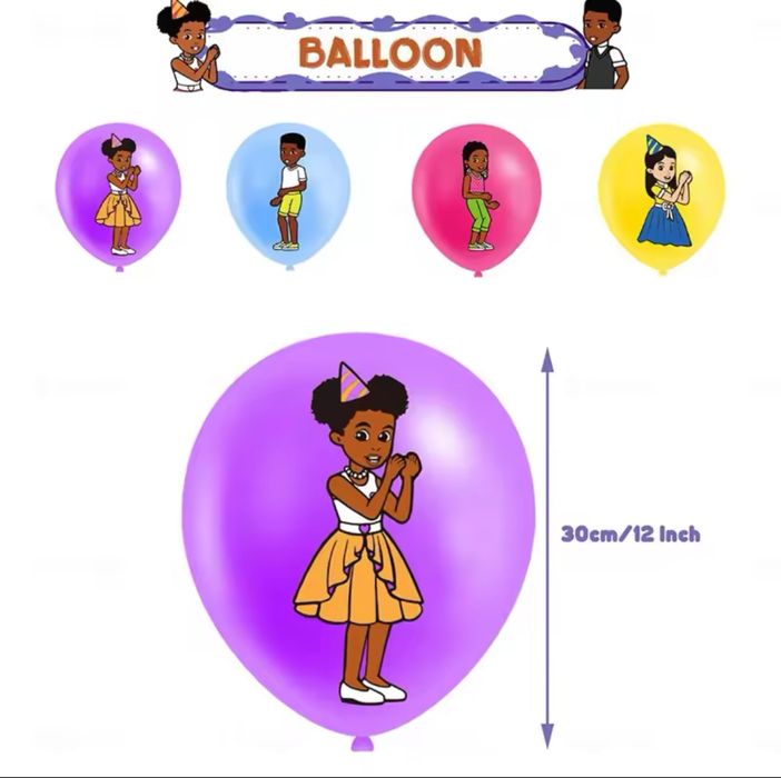 Zestaw Urodzinowy Balony Chorągiewki Na Tort