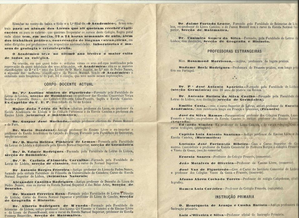 Colégio O ACADÉMICO - Folheto publicitário antigo 1929 - selo ceres - filatelia