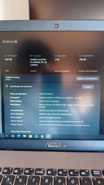 Asus k550j aceito propostas