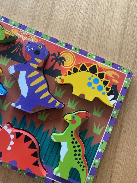Melissa&Doug drewniane puzzle układanka dinozaury